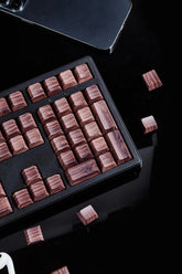 Cool Wooden-Style PBT Backlit Keycap Set for Mechanical Keyboard, Artisan Keycaps, PBT Dye-Sub, Side-Printed, Cherry Profile, 135pcs